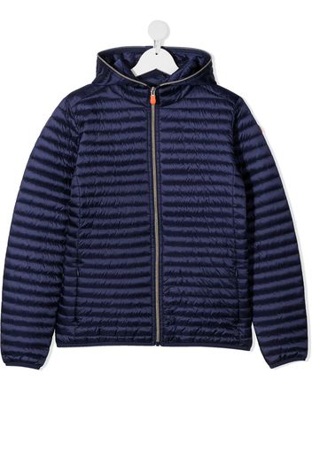 Save The Duck Kids TEEN hooded puffer jacket - Blu