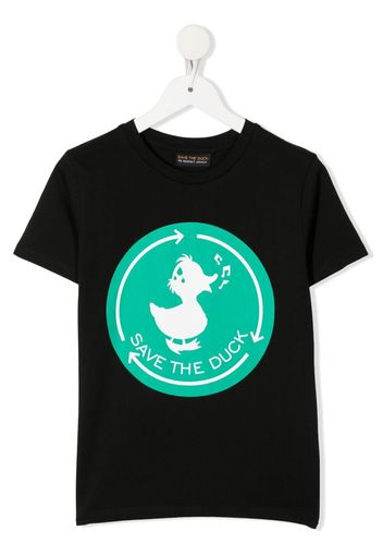 Save The Duck Kids T-shirt con stampa - Nero