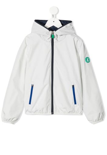 Save The Duck Kids logo-patch sleeve jacket - Bianco