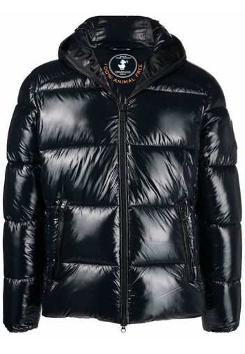 Save The Duck logo-patch puffer jacket - Nero