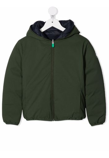 Save The Duck Kids zipped hooded jacket - Verde