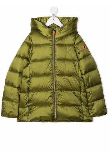 Save The Duck Kids hooded zip-up padded coat - Verde