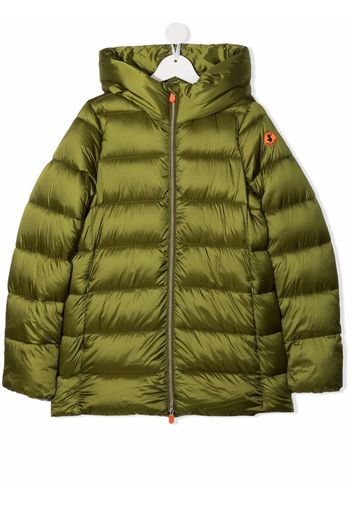 Save The Duck Kids TEEN hooded zip-up padded coat - Verde