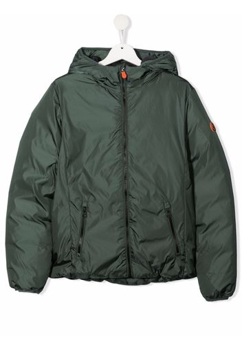 Save The Duck Kids TEEN hooded down jacket - Verde