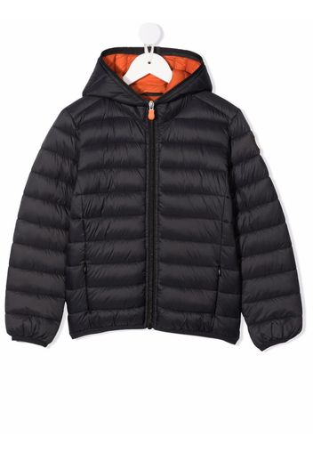 Save The Duck Kids padded zip-up hooded jacket - Nero