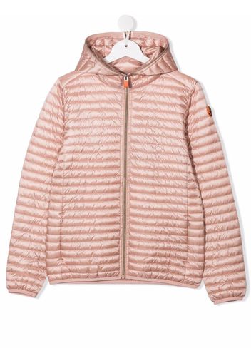 Save The Duck Kids logo-patch padded jacket - Rosa
