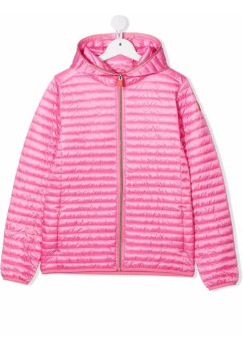 Save The Duck Kids padded logo-patch jacket - Rosa