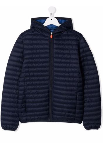 Save The Duck Kids TEEN hooded padded jacket - Blu