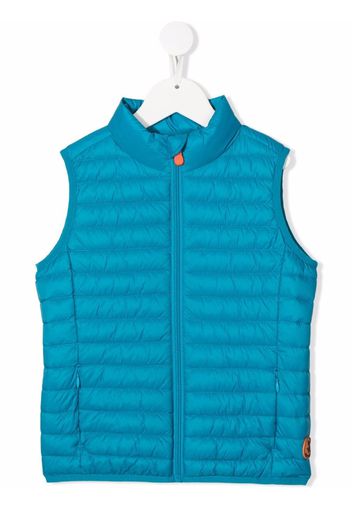 Save The Duck Kids quilted zip-up gilet - Blu