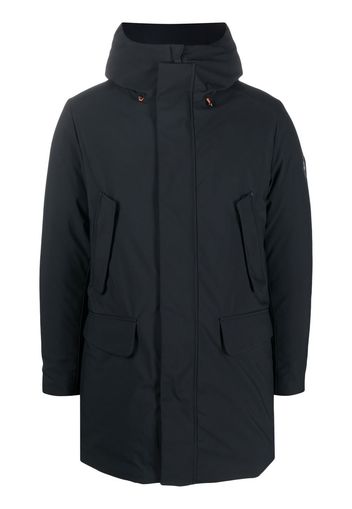 Save The Duck logo-patch padded coat - Nero