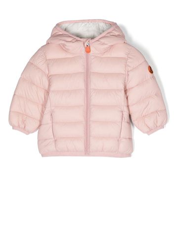 Save The Duck Kids logo-patch padded jacket - Rosa