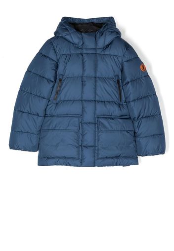 Save The Duck Kids logo-patch padded coat - Blu