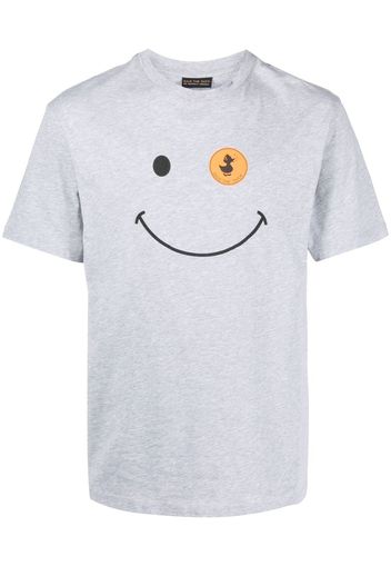 Save The Duck smile-print cotton T-shirt - Grigio