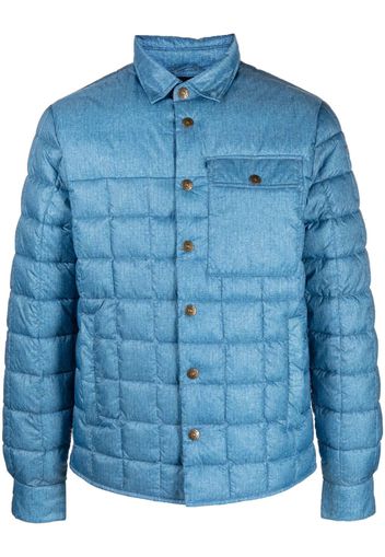 Save The Duck quited denim-print jacket - Blu