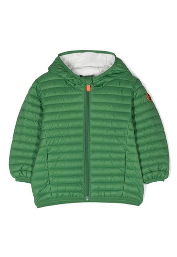 Save The Duck Kids long-sleeve padded hoodie jacket - Verde