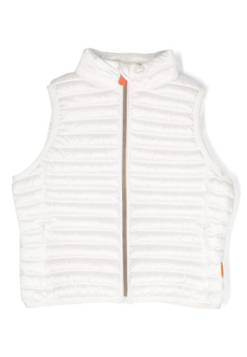 Save The Duck Kids padded zip-up gilet - Bianco