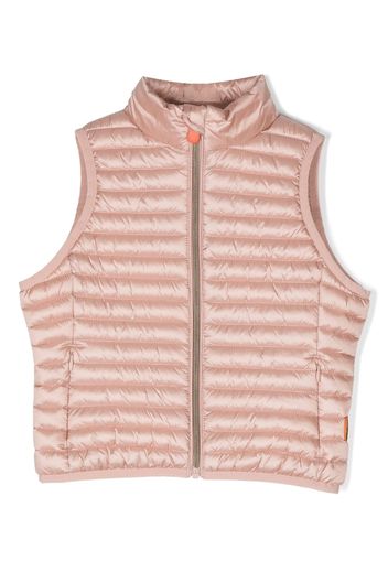 Save The Duck Kids logo-detail padded gilet - Rosa