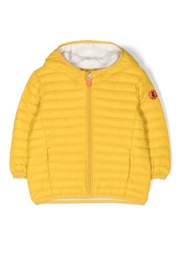 Save The Duck Kids logo-detail hooded jacket - Giallo