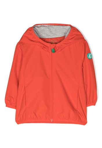 Save The Duck Kids logo-patch zip-up windbreaker - Arancione