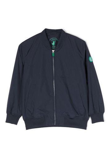 Save The Duck Kids logo-patch bomber jacket - Blu