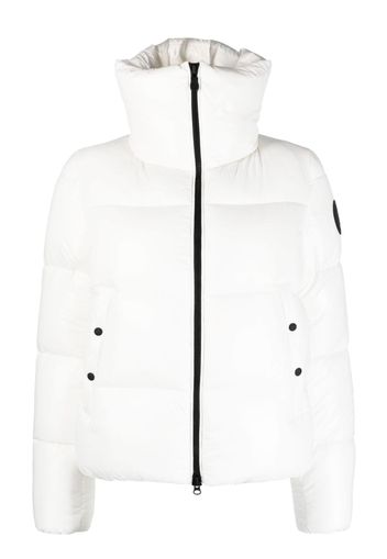 Save The Duck logo-patch puffer jacket - Bianco