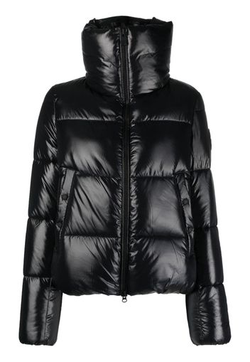 Save The Duck logo-patch puffer jacket - Nero