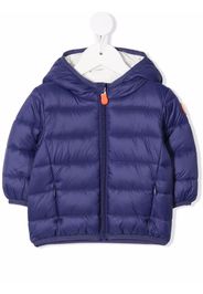 Save The Duck Kids logo-patch padded jacket - Blu