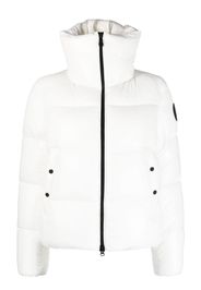 Save The Duck logo-patch puffer jacket - Bianco