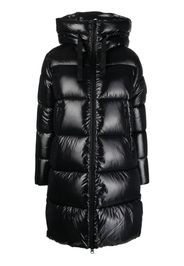 Save The Duck logo-patch hooded puffer jacket - Nero