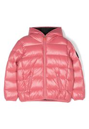 Save The Duck Kids logo-patch hooded padded jacket - Rosa
