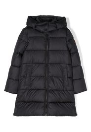 Save The Duck Kids quilted hooded long coat - Blu