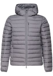 Save The Duck logo-appliqué puffer jacket - Grigio