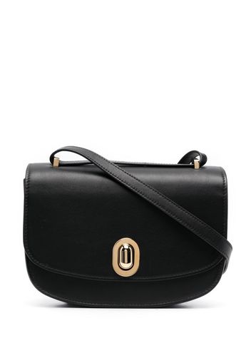 Savette Tondo curved leather shoulder bag - Nero