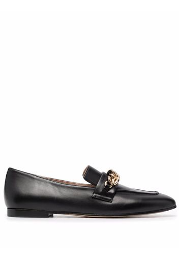 Scarosso Nicole chain-embellished leather loafers - Nero