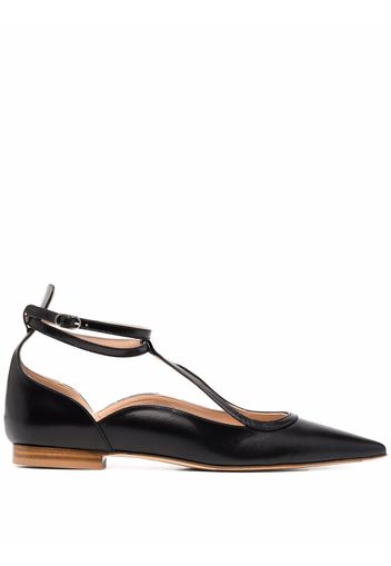 Scarosso Gae pointed ballerina shoes - Nero