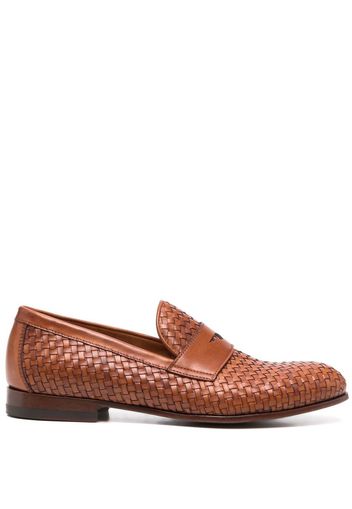 Scarosso Delfina woven leather loafers - Marrone