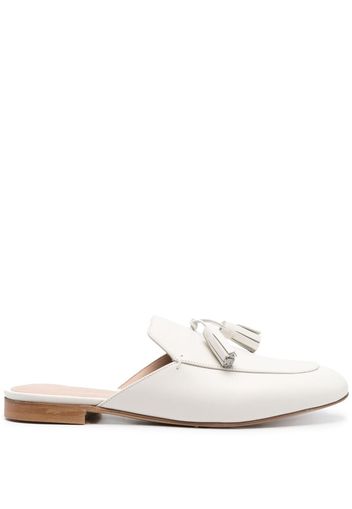 Scarosso tassel-detailed leather mules - Bianco