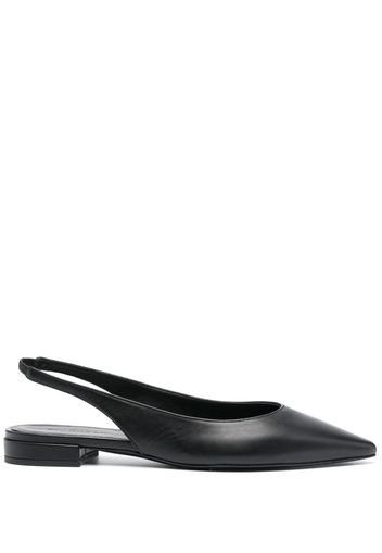 Scarosso slingback leather ballerinas - Nero