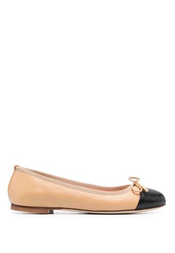 Scarosso contrasting-toecap leather ballerina shoes - Toni neutri