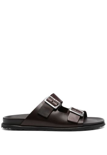 Scarosso leather buckle sandals - Marrone