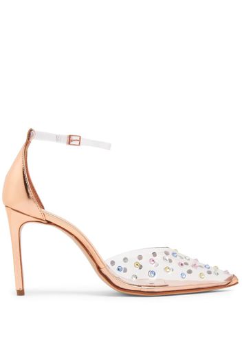 Schutz Scarpin 100mm crystal-embellished pumps - Oro