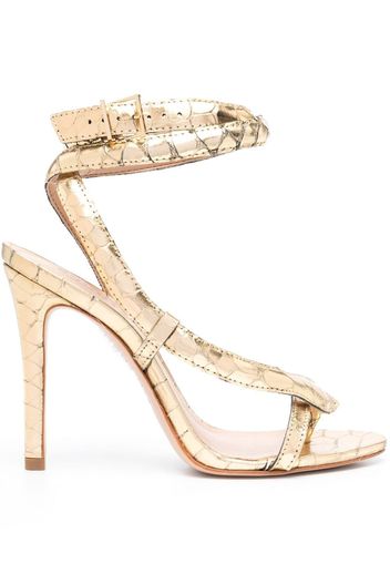 Schutz snake-embellished leather sandals - Oro