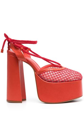 Schutz mesh 150mm leather sandals - Rosso