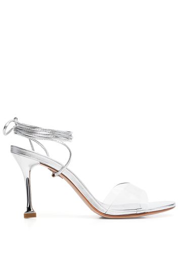 Schutz 90mm tie-strap sandals - Argento