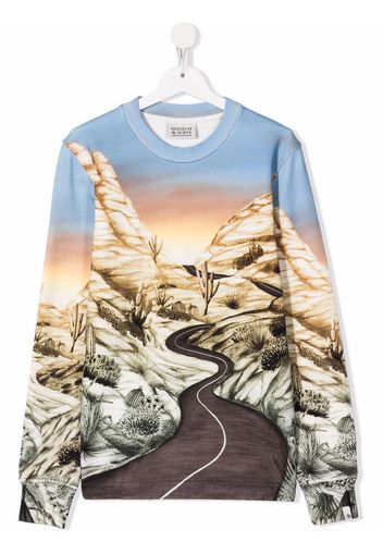 Scotch & Soda Kids TEEN graphic scene sweatshirt - Blu