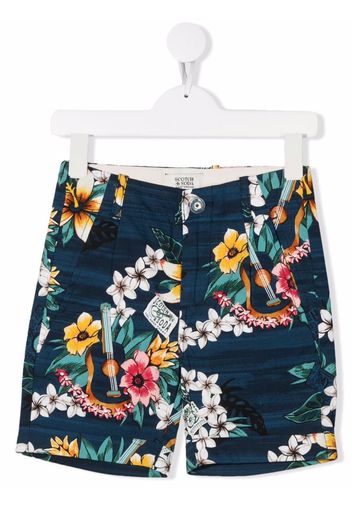 Scotch & Soda Kids Shorts a fiori - Blu