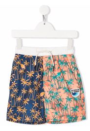Scotch & Soda Kids palm-tree print swim shorts - Blu