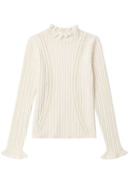 Sea Riva crochet-detailing wool jumper - Bianco