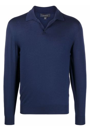 Sease long-sleeved knitted polo shirt - Blu