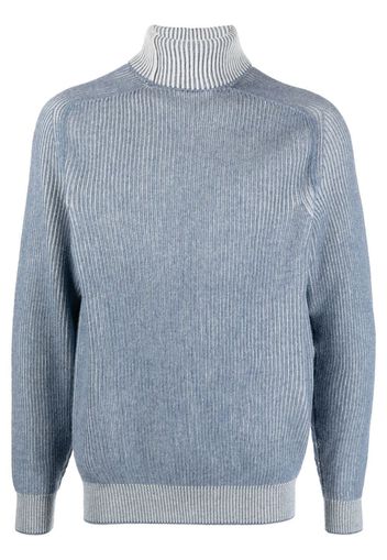 Sease roll neck ribbed cashmere jumper - Blu